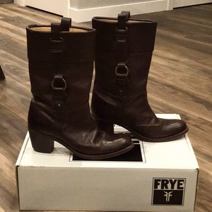 Frye dark brown leather boots